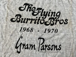 TRUE VTG. GRAM PARSONS -THE  FLYING BURRITO BROS TOUR CONCERT T-SHIRT-XL - Picture 1 of 8