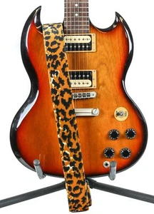 1 3/4 Zoll Schnalle Plain Punk Goth Klassischer Ledereinsatz Gitarrengurt Leopard - Bild 1 von 2