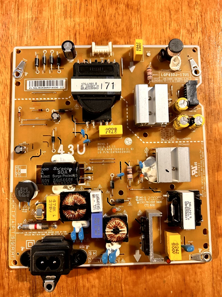 FUENTE DE ALIMENTACIÓN PSU PARA TV LG 43UM7050PLF 43UN71006LB EAX67209001 (1.6) EAY64529501 Foto 1 de 1