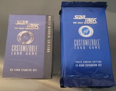 Star Trek TNG CCG White Boarder Edition 1 baraja de inicio + 5 paquetes de refuerzo sellados Foto 1 de 4