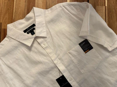 NWT Marc anthony linen Blend slim fit button Up shirt short sleeve xxl White - Image 1 of 4