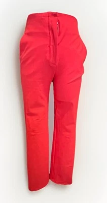 NWOT Womens Rag & Bone Red Crepe Slim Fit High Rise Slit Zip Hem Pants-00 - Image 1 of 4