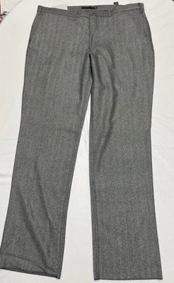 Calça social masculina Corbin cinza escuro preta 44 Reg, 100% lã sem bainha nova com etiquetas - Imagem 1 de 4