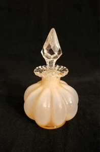 Vintage 1940's Fenton Pink Overlay Melon Silvercrest  Perfume Bottle W/ Stopper  - Picture 1 of 12