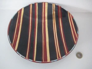 POOLE POTTERY Andrew Tanner DECADENCE 9 1/2 PLATE DISH RED GOLD BLACK ENGLAND - Picture 1 of 18