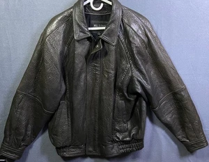 Giacca vintage Wilsons vera pelle marrone uomo grande lana fodera cashmere vintage - Foto 1 di 17