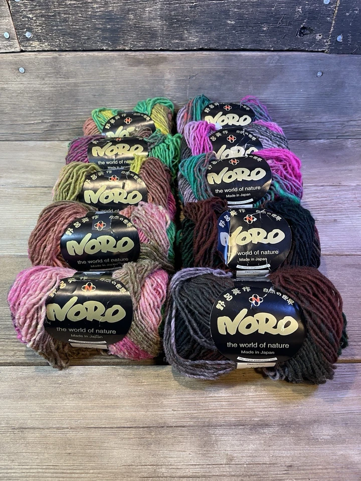 Noro Kureyon 100% Wool Medium Yarn Multi Lot of 10 Skeins For Knitting - Image 1 of 4