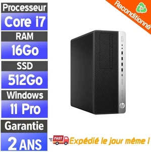 ☑️⭐☑️HP EliteDesk 800 G3 MT - Intel Core i7-6700 3.40GHz - SSD 512 Go - Ram 16Go - Afbeelding 1 van 5
