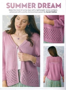 KNITTING PATTERN CARDIGAN 81-127cm LACY LONG-SLEEVE LIGHTWEIGHT LOOSE DK SKM M8A - Picture 1 of 1