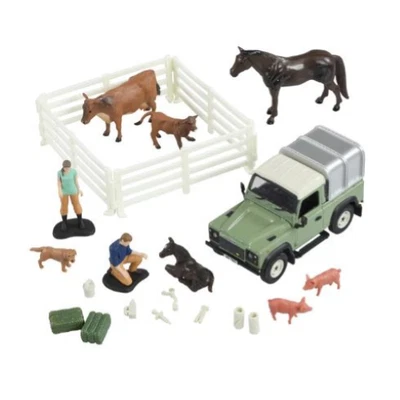 LAND ROVER FARM SET 1:32 Britains Mezzi Agricoli e Accessori Modellino Nuovo - Immagine 1 di 4
