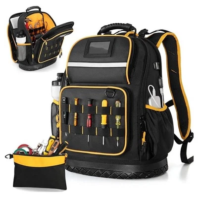 Tool Backpack with Reinforced Bottom and Multiple Organizational Pockets - Image 1 of 4