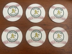 Vintage Oakland A's Athletics Coaster Set of Six (4.25") - Picture 1 of 2