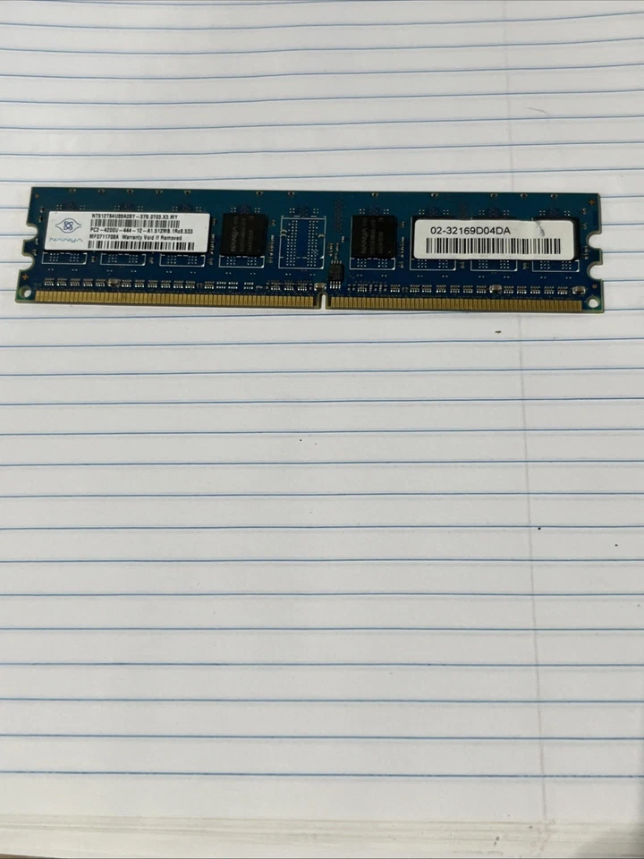 Nanya 2GB DDR2-800 (PC2-6400) Desktop RAM – NT2GT64U8HD0BY-AD – 240-Pin DIMM - Image 1 of 1