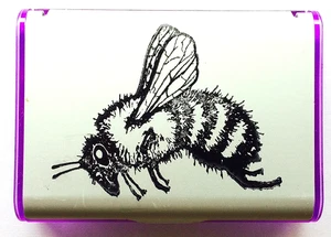 Portable BUSINESS CARD CASE With HONEY BEE IMPRINT Handy/Sturdy/ 4"x3"x3/4" NICE - Picture 1 of 12