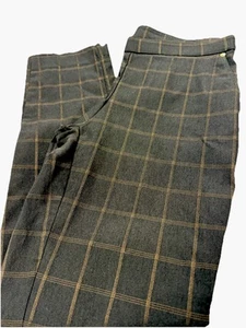 Anne Klein Cigarette Pants Pull On Black And Tan Striped Stretch Size 4 - Picture 1 of 7