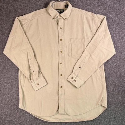 Camisas American Eagle vintage años 70 para hombre grandes beige franela manga larga bolsillo Foto 1 de 4