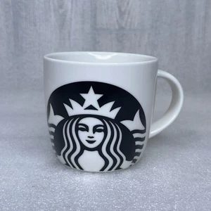 Starbucks Coffee Mug Cup White Black Mermaid Logo Siren 14 fl oz 2017 NICE! - Picture 1 of 6