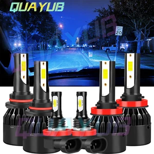 Para For Jeep Grand Cherokee 2014-2018 Blue 6x LED faro + bombillas antiniebla - Picture 1 of 12