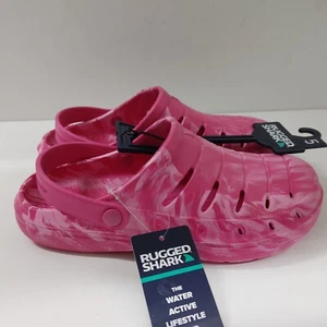 Rugged Shark EVA Foam clog Shoes Big Girls/Womens Size 5 Slip On Pink - Picture 1 of 9