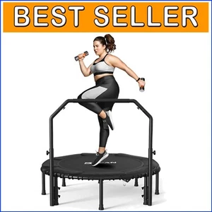 Foldable 48" Mini Trampoline with Adjustable Handle - 550 lbs Capacity - Picture 1 of 11