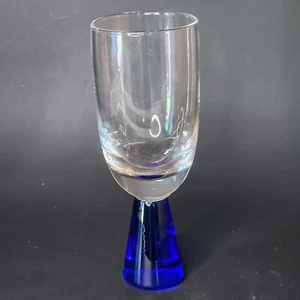 Handblown Italian Wine Water Tea Glass Goblet Cobalt Blue Vintage 3 Available - Picture 1 of 5