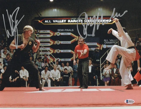 RALPH MACCHIO WILLIAM ZABKA SIGNED KARATE KID AUTOGRAPH 11X14 PHOTO BECKETT 5 Cover
