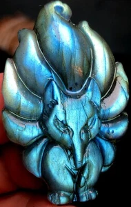 23g Fox carving Labradorite natural crystal Hand Carved Healing q960 - Picture 1 of 6