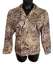 Chicos Additions Damen Gr. 2 (XL) Baumwolle Gobelin Jacke Perlen Knopfleiste ET456 - Bild 1 von 10