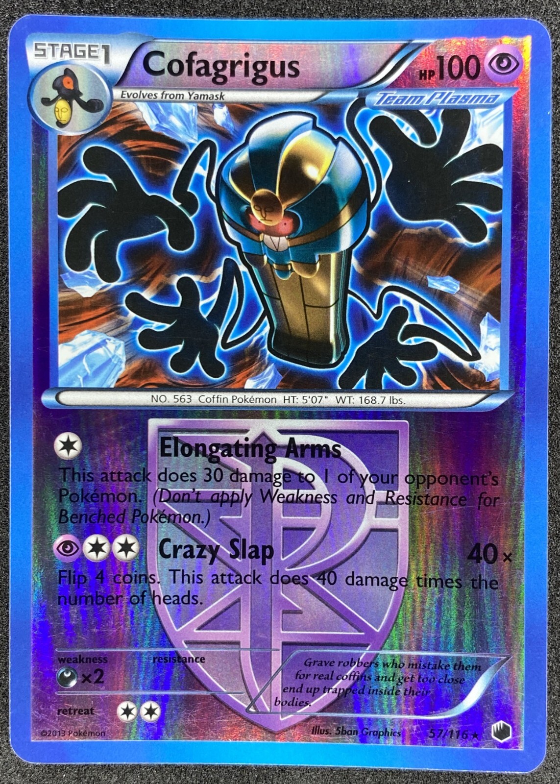 Pokémon Cofagrigus Team Plasma Reverse Holo 57/116 PLF Plasma Freeze LP/NM