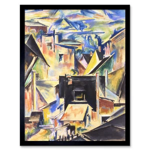 Dickinson The Black House Modernist Painting Art Print Framed 12x16 - Picture 1 of 29