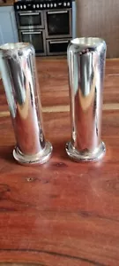 Vintage Art Deco Style Chrome Candle Sticks - Picture 1 of 8