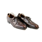 Florsheim Mens Size 9 1/2 D Blucher Dress Shoes Brown Pebble Leather Apron Toe