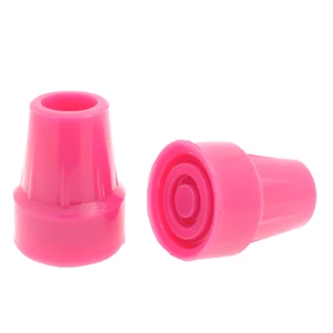 Walking Stick, Crutch Rubber Tips - Pair of Pink Ferrules, Feet - 19mm & 22mm - Picture 1 of 6