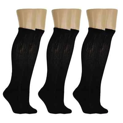 6Pairs Men Diabetic Over the Calf Socks Knee High Compression Cotton 10-13,13-16 - Image 1 of 3