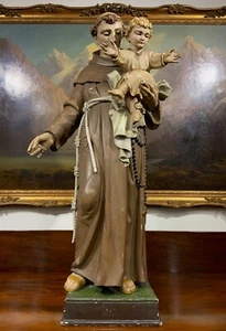 Bohumil Kafka (1878-1942 checo) RARA ESTATUA ALTA POLICROMADA TALLADA DEL BEBÉ JESÚS - Imagen 1 de 23