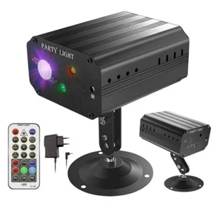 RGB LED Laser Projektor DJ Partylicht Musikgesteuert 16 Muster Disco Lichteffekt - Zdjęcie 1 z 10