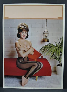 Calendario artístico vintage morena en sofá estampado artístico titulado ""Armful"" stock antiguo - Imagen 1 de 1