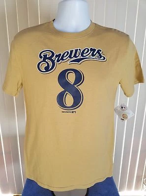 Camiseta marrón Ryan nueva con etiquetas para niños L (14-16) MLB mercancía genuina MILWAUKEE BREWERS Foto 1 de 4