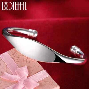 Brazalete Brazalete de Plata Esterlina 925 Doteffil Joyería Cuentas Dobles Moda - Imagen 1 de 6