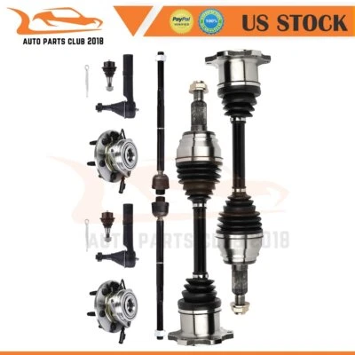 Fit For 2007-13 GMC Sierra 10x Front Tie Rod End Wheel Hub Bearing CV Axle Shaft Foto 1 de 4