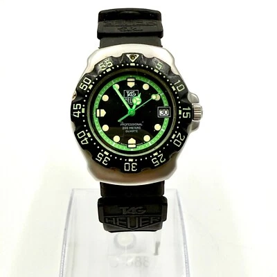 TAG HEUER Formula 1 Professional WA1215 Black Green Men's Watch Working 766 - Image 1 of 4