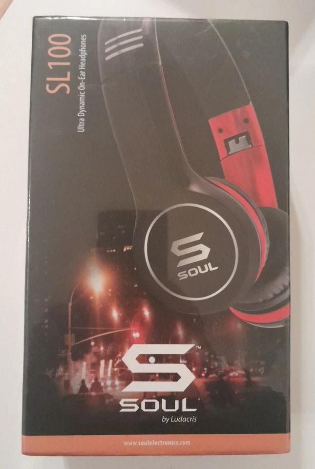 Nuevos auriculares intrauditivos SOUL by Ludacris SL100 ultra dinámicos negros/rojos Foto 1 de 4