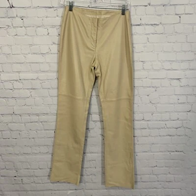 Pantalones de cuero vintage BEBE para mujer talla 6 marrón marfil Foto 1 de 4