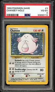 PSA 4 Base Set Unlimited Chansey Holo 3/102 HOLO BLEED Pokemon Cards 1999🔥 - Picture 1 of 2