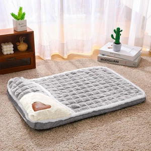 Orthopedic Dog Beds Washable Warm Sherpa Cushion Flat Dog Crate Bed Mat Mattress - Picture 1 of 11