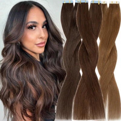 50-150G THICK Skin Weft Tape In 100% Human Remy Hair Extensions Full Head Blonde - Image 1 of 4
