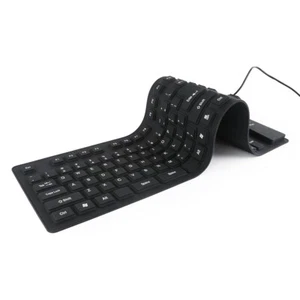 Waterproof Silicone Keyboard Foldable Flexible USB Dustproof DirtProof Full Size - Picture 1 of 3