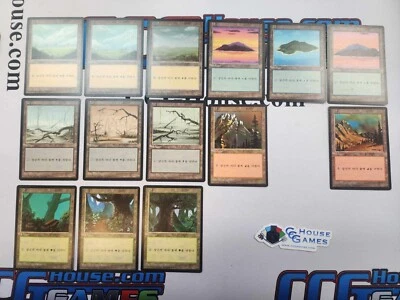 MTG Korean FBB Beta Revised Plains Island Swamp Mountain Forest A B C *CCGHouse* - Image 1 of 4