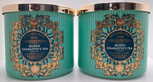 NEU! Bath & Body Works Queen Charlotte's Tea 3 Docht Kerze 2-teiliges Set  - Bild 1 von 3
