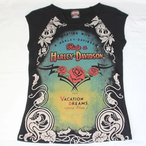 Harley Davidson Pacific T Shirt XL Black 2005 Vacation Dreams Rose Hawaii - Picture 1 of 9